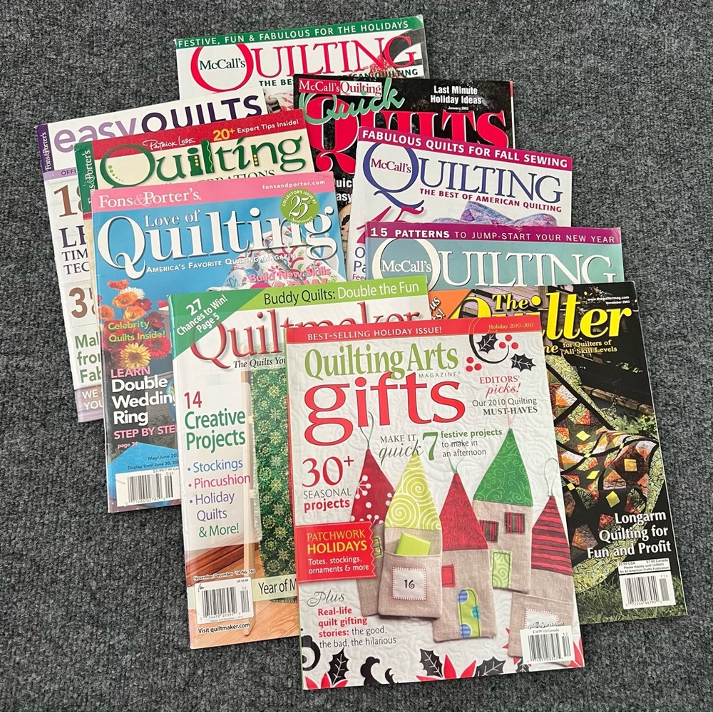 Lot of 10 Quilting Magazines: McCall's, Fons & Porter, Quilting Arts, Quiltmaker